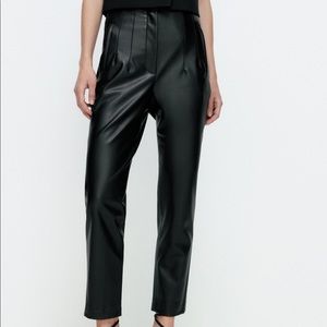 Zara Leather High Waisted Pants NWT
